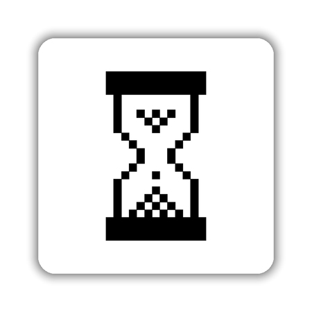 &#xA;pixel hourglass - black vector iconのイラスト素材