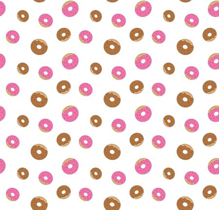 Vector seamless pattern with donuts  vector wallpapers, fabric, texture, backgroundのイラスト素材