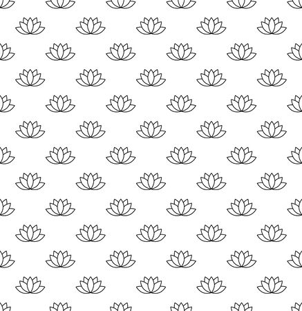 lotus seamless pattern , Vector spa lotus wallpapers, fabric, texture, backgroundのイラスト素材