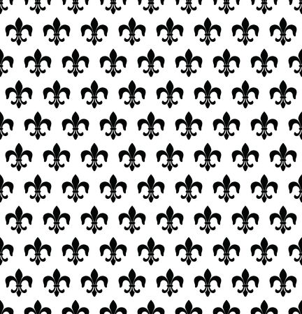 Fleur-de-lis seamless texture, pattern, background. Heraldic lily vector wallpaperのイラスト素材