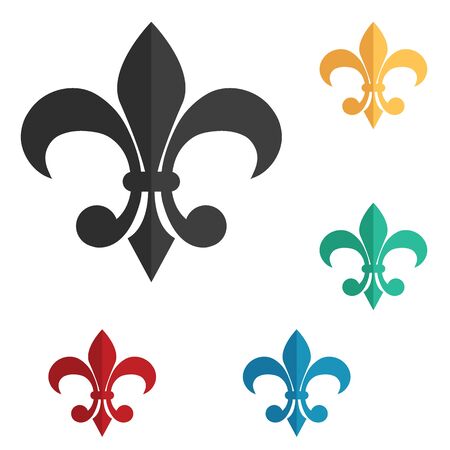 Fleur-de-lis icon vector Heraldic lily line styleのイラスト素材