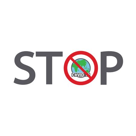 covid 19 icon. stop coronavirus sign vectorのイラスト素材