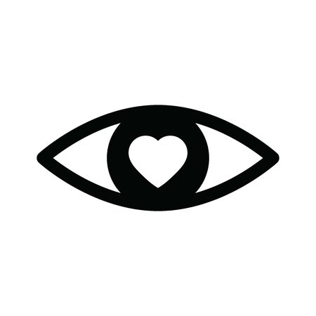 eye icon, eye with heart icon, love symbolのイラスト素材
