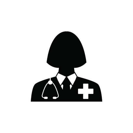 doctor icon. Doctor with stethoscope vector signのイラスト素材