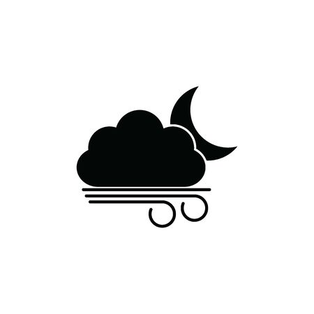 weather icon  - black vector symbol cloud wind signのイラスト素材