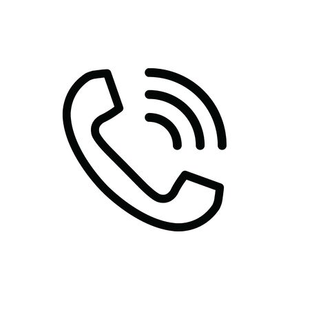 call icon. line style icon.  black vector symbol of  telephone receiverのイラスト素材