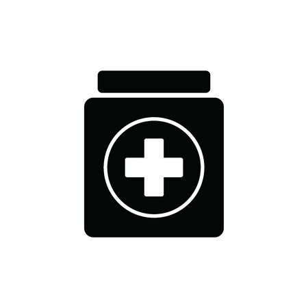 medicine bottle icon pill bottle sign black vectorのイラスト素材