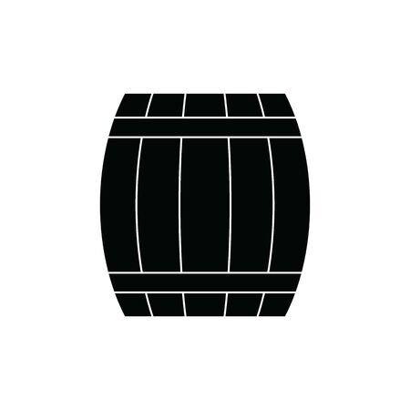 barrel icon vector Wooden barrel black signのイラスト素材