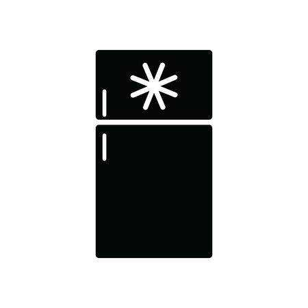 refrigerator line icon vector  black signのイラスト素材
