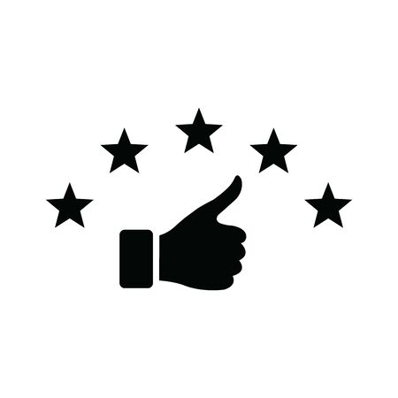 feedback icon, five stars rating icon,  quality rating icon vectorのイラスト素材