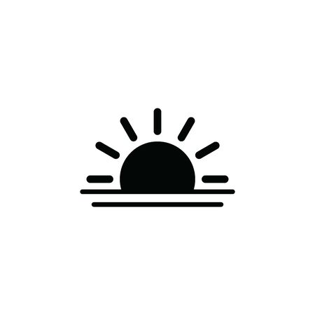 sunset icon, sunrise icon. weather symbol black vectorのイラスト素材