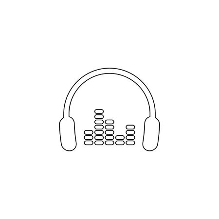 Headphones  - black vector icon listening music symbol