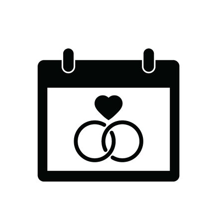 wedding day  calendar Happy wedding day, marige icon love iconのイラスト素材