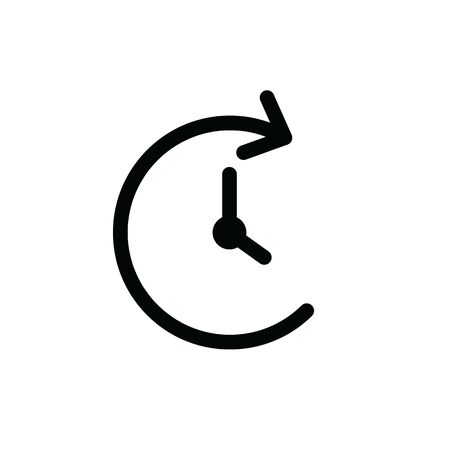 clock  - white vector icon Time icon vector logoのイラスト素材