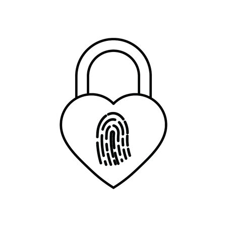 lock icon with Fingerprint  icon. black vector symbol of lock.のイラスト素材
