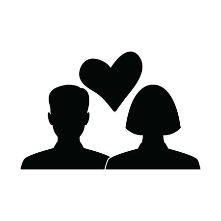 couple in love icon. man and woman in love icon. symbol of love. icon with mirror shadowのイラスト素材