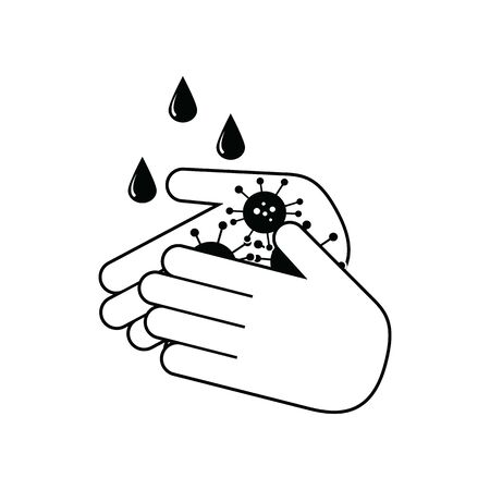 wash hands vector icon. stop covid 19,  coronavirusのイラスト素材
