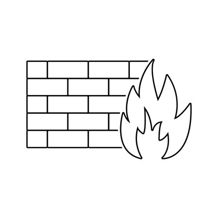 Firewall icon fireplace icon vectorのイラスト素材