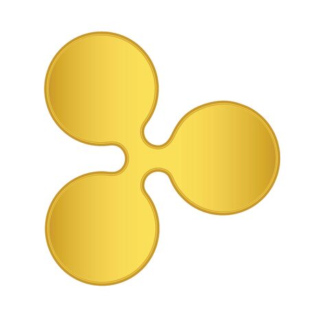 Gold Ripple coin icon. golden Cryptocurrency coin money. blockchain  symbol. Internet moneyのイラスト素材