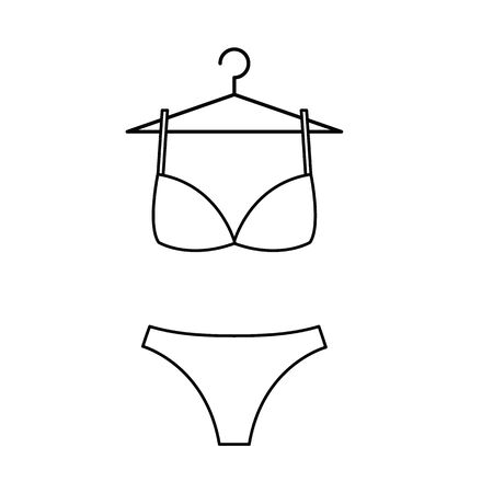 underwear icon on the hanger. clothes icon. Bra,  underthings icon.のイラスト素材