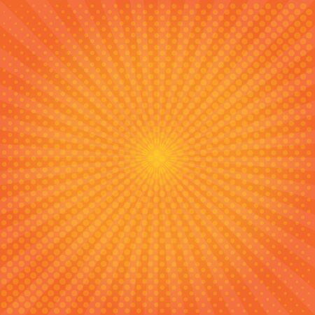 comic yellow sunrise background. retro halftone dot backgroundのイラスト素材