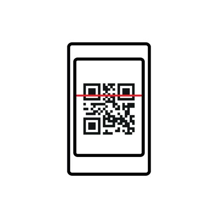 telephone icon with qr code scan icon