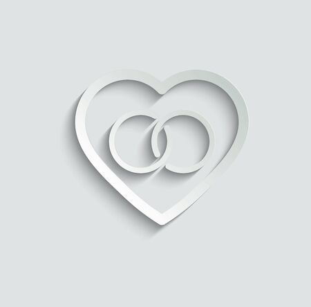 Wedding icon. Wedding rings black icon. Wedding symbol, vector illustrationのイラスト素材