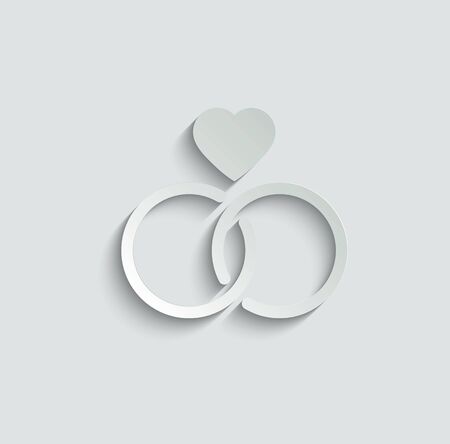 Wedding icon. Wedding rings black icon. Wedding symbol, vector illustrationのイラスト素材