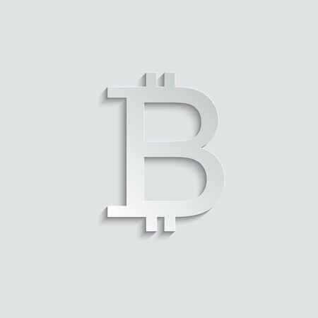 Bitcoin sign. Cryptocurrency symbol. cryptocurrency icon.  Blockchain-based secure cryptocurrency. Vector icon for web site design, app.のイラスト素材