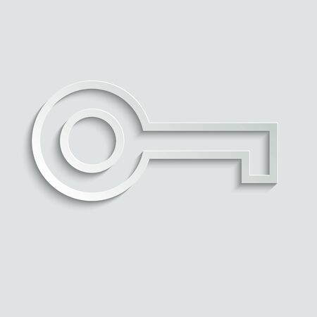 key icon/ simple unlock symbol/ black vector icon, line styleのイラスト素材
