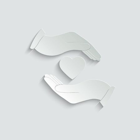 heart in hand icon. love icon. take care icon.のイラスト素材