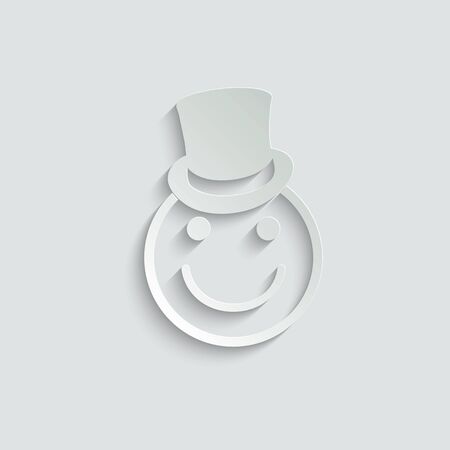 smile icon/ Happy face/ line style icon/ black vector symbol of smile. smile icon with hat. logo for companyのイラスト素材