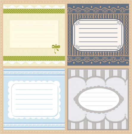 Set of vector card with free space for inscriptionsのイラスト素材