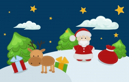 Vector color illustration of Christmas and New Yearのイラスト素材