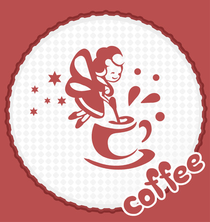 The fairy conjures with a cup of coffeeのイラスト素材