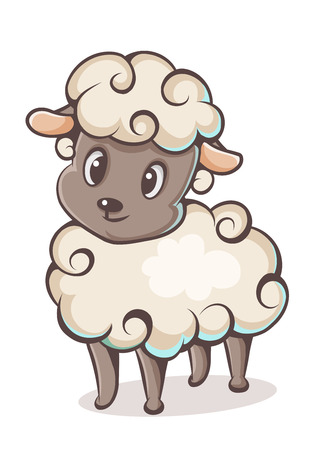 colored lamb character on a white backgroundのイラスト素材
