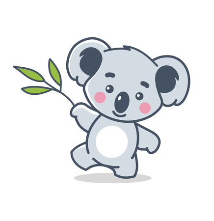 funny koala isolated on whiteのイラスト素材