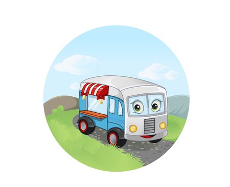Vector illustration of the fast food trailerのイラスト素材