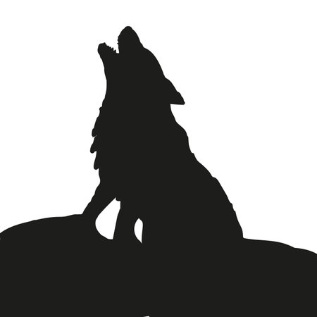 wolf howls to the moon, black and white wolf, wild animal, predator, wolf stencil, tattoo,...