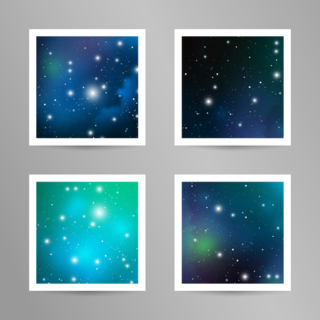 Scientific postcards with copy space. Hipster geometry shapes with space texture. Vector design for music albums, posters, flyers, mobile applications or corporate identity.のイラスト素材