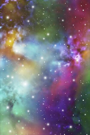 Astrology Mystic Galaxy Background. Outer Space. Vector Digital Colorful Illustration of Universe.