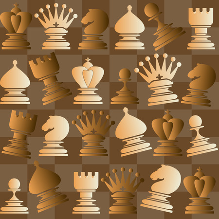 Vector seamless pattern with chess piece. For your design, textile, fabric, surface textures, packaging, scrapbooking, chess school or chess club.のイラスト素材