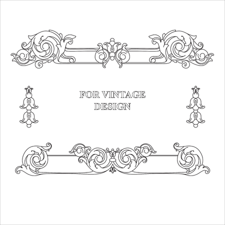 Vector frame with floral ornament on white background.のイラスト素材