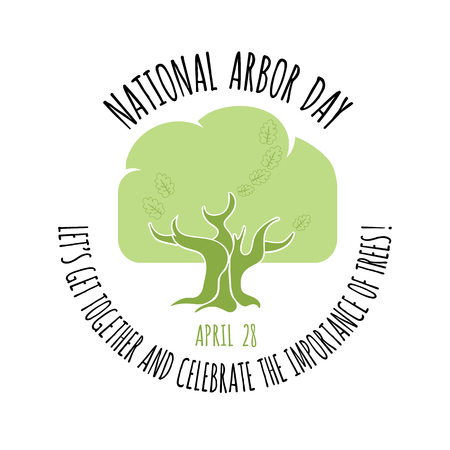 Arbor Day icon. Oak tree. Vector illustration.のイラスト素材