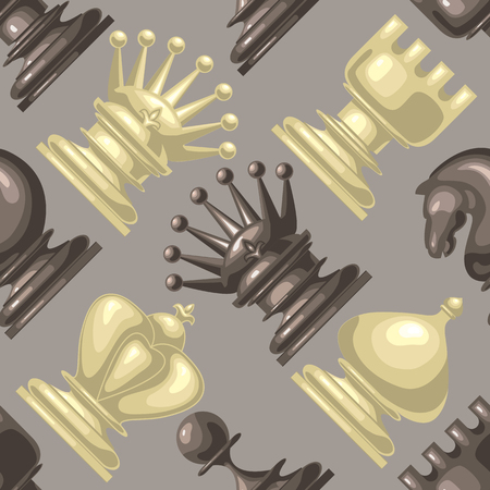 Vector Chess piece seamless pattern.のイラスト素材