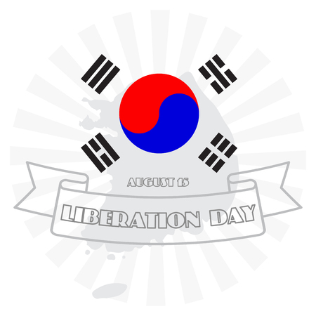 National Liberation Day, vector illustration of South Korea Mapのイラスト素材