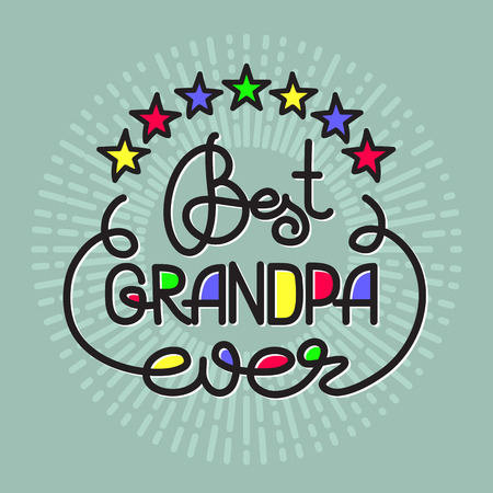 Best Grandpa Ever handwritten lettering. Grandparents day emblemのイラスト素材