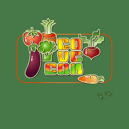 Cartoon style vegetable icons illustration.のイラスト素材