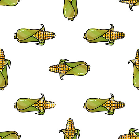 Seamless pattern with corn Vector background.のイラスト素材