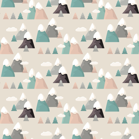 Mountain seamless pattern. Flat style cartoon Mountain.の写真素材